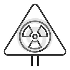 Triangle with Radiation Symbol vector Pollution outline icon or symbol