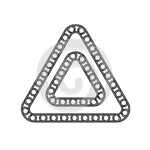 Triangle ring shape. Circular geometry form. Outline loop structure. Vector minimal element.