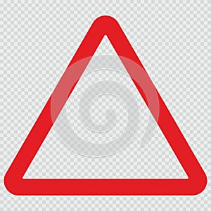 Triangle road sign, universal, conceptual symbol, vector illustration