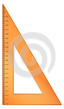 Triangle ruler. Geometry school tool. Math instrument