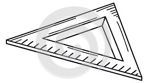Triangle ruler for geometry and technical drawing design, vector design Generative AI