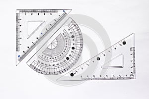 Triangle ruler and protractor set