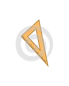 Triangle ruler vector illustration. centimeter device