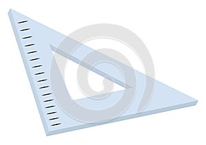 Triangle ruller, illustration, vector on white background