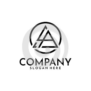 Triangle SA or AS Letter Logo Vector