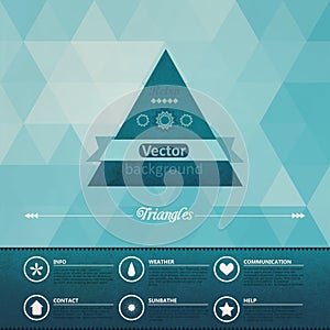 Triangle seamless background. Retro label design. Infographics c