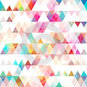 Triangle seamless pattern with grunge effect