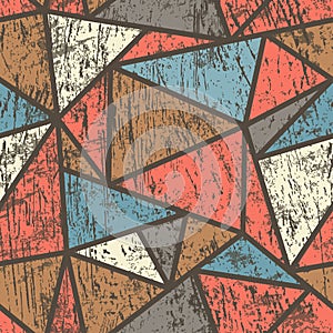 Triangle seamless pattern with wood effect