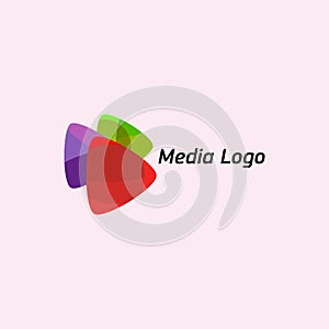 Triangle shape play icon media logo
