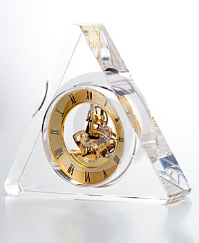 Triangle shape transparent clock