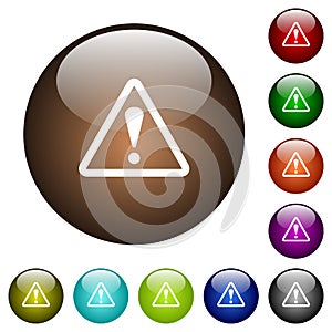 Triangle shaped warning sign color glass buttons