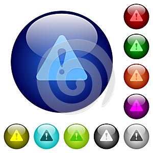 Triangle shaped warning sign color glass buttons