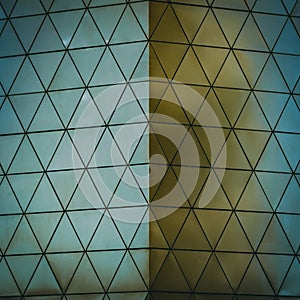 Triangle shapes on metal wall