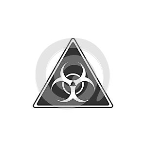 Triangle sign with Biohazard symbol icon isolated. Flat design
