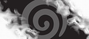 Triangle slanted linear halftone pattern background with noise dither. Abstract geometric backdrop with trendy mosaic