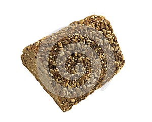 Triangle slice of healthy Bread with a variety of seeds