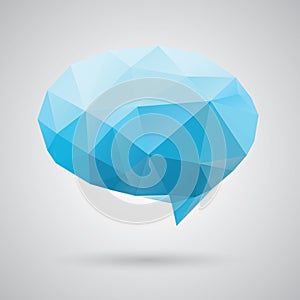 Triangle speech clouds - vector triangular illustration, speech bubble