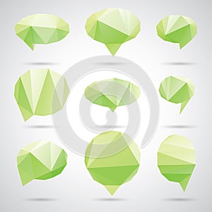 Triangle speech clouds - vector triangular illustration, speech bubble