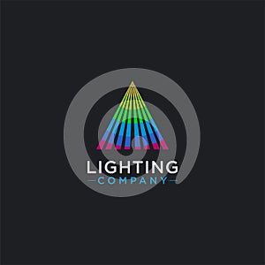 Triangle of spot lighting Logo Icon vector template