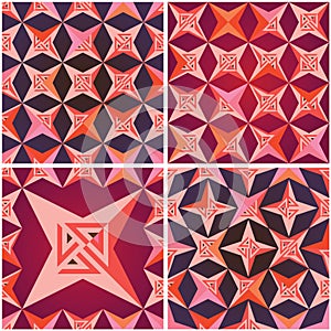 Triangle star symmetry frame seamless pattern