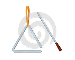 Triangle with stick. Percussion music instrument icon