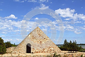 Triangle stone masonry Ses Salines formentera