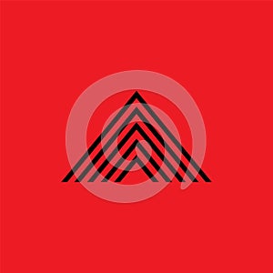 Triangle stripes mountain logo vector