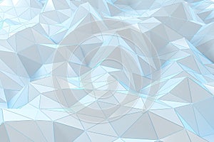 Triangle surface plane with structure lines, 3d rendering