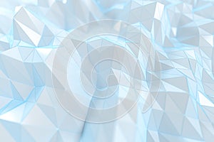 Triangle surface plane with structure lines, 3d rendering