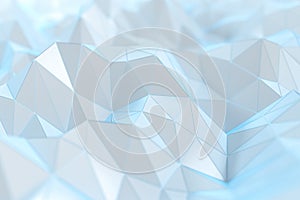 Triangle surface plane with structure lines, 3d rendering