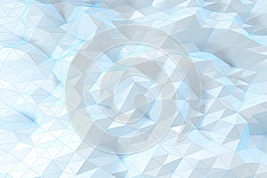 Triangle surface plane with structure lines, 3d rendering