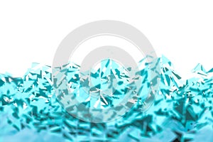 Triangle surface plane with structure lines, 3d rendering