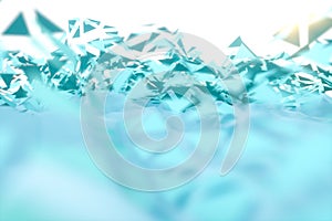 Triangle surface plane with structure lines, 3d rendering