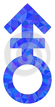 Third Gender Symbol Polygonal Lowpoly Flat Icon