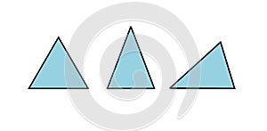 Triangle types based on sides, math basic shapes, flat illustration design - Vector