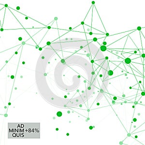 Triangle vector structure illustration. Global geometric design element. Abstract polygonal with connecting dots and
