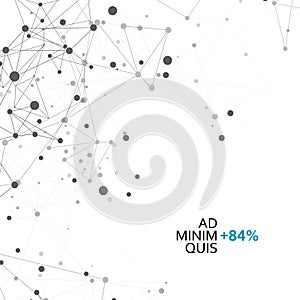 Triangle vector structure illustration. Global geometric design element. Abstract polygonal with connecting dots and