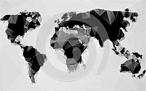 Triangle world map vector illustration. Stylize world map, technology concept