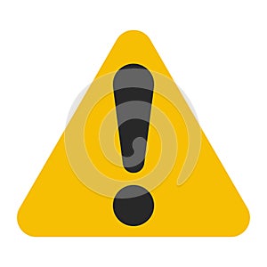 Triangle yellow icon, danger symbol sign, alert exclamation point attention