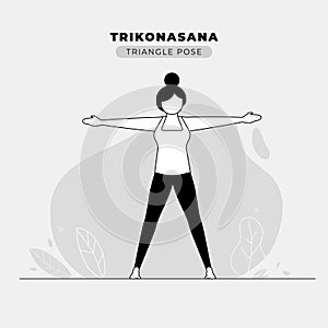 Triangle Yoga Pose Illustration