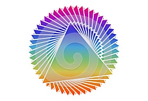 Colorful triangle shape concept isolated on white background