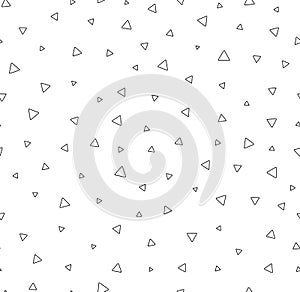 Triangles abctract seamless pattern. Chaotic geometric shape.