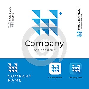 Triangles Abstract Modern Logo Design for Serious and Perspective Business Company Identity Brand App Icon Symbol Concept Set Temp