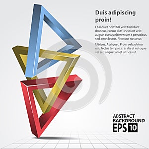 Triangles 3D Shape, Vector Illustration.