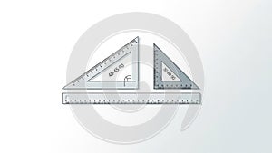The triangles are gray with hypotenuse measurements indicated
