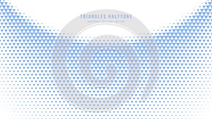 Triangles Halftone Geometric Vector Semicircle Border White Blue Background