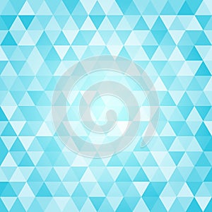 Vector Geometric Blue Triangles Pattern Background with Mosaic Effect photo