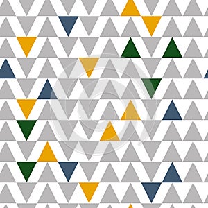 Triangles seamless pattern in scandinavian style. Endless texture background.