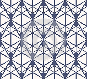 Triangles seamless pattern. Vector abstract blue and white geometric texture