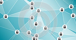 Triangles shapes connection, cyber security